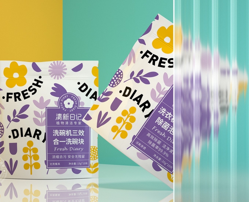 清新日記日化用品包裝設(shè)計(jì)包裝設(shè)計(jì)案例 - 四喜設(shè)計(jì)作品